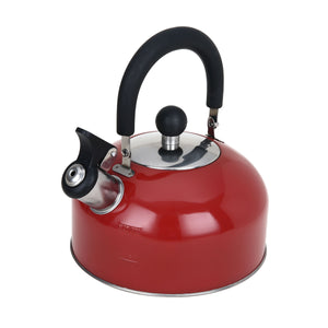 1.8 Liter Whistling Tea Kettle, Red Stainless Steel