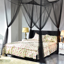 Load image into Gallery viewer, 4 Corner Post Bed Canopy Mosquito Net Full Queen King Size Netting Bedding Black